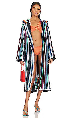 Missoni Home Chandler Hooded Bathrobe in Blu Multicolor from Revolve.com | Revolve Clothing (Global)