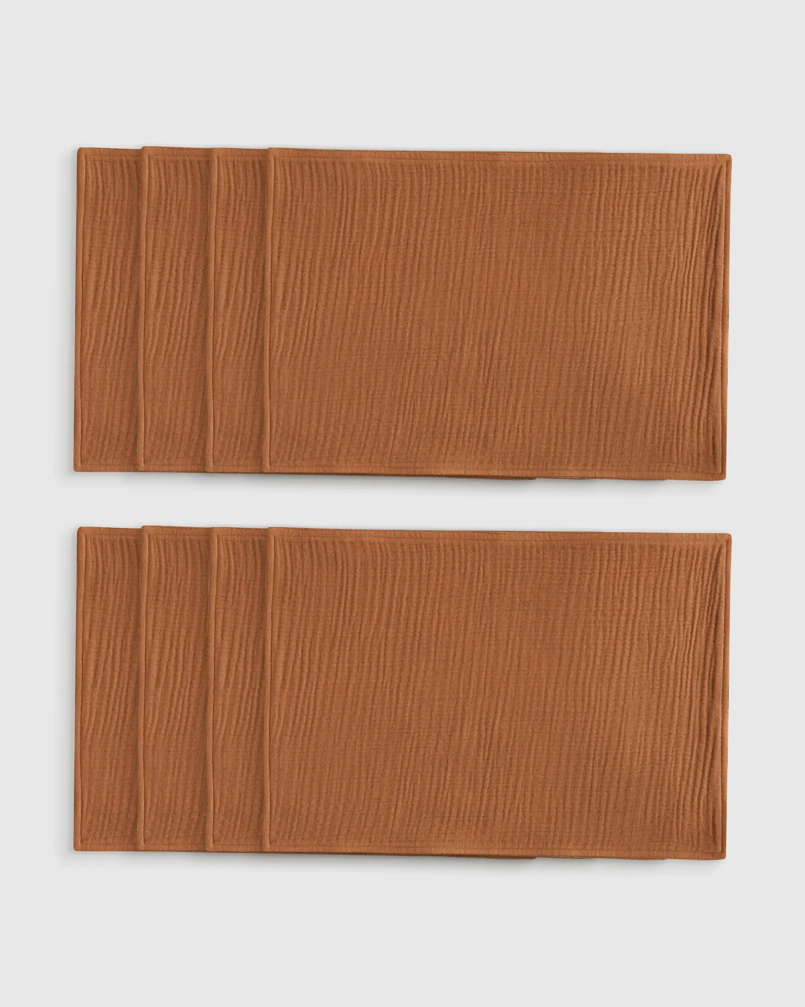 Organic Airy Gauze Placemats (Set of 8) in Terracotta | Quince