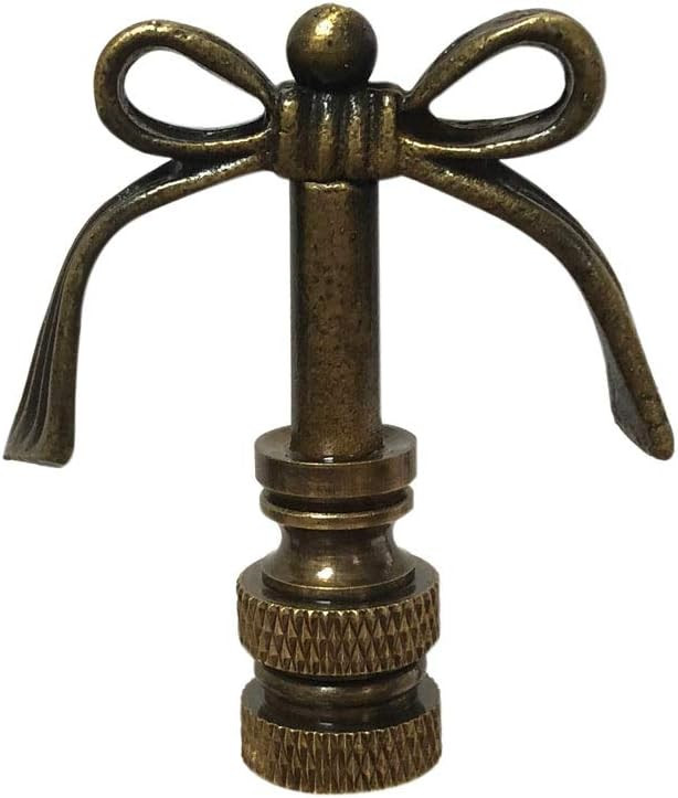 Royal Designs Bow Tie Design 2" Lamp Finial for Lamp Shade, Antique Brass - Single | Amazon (US)