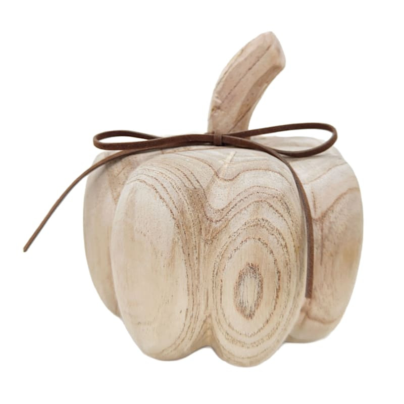 Natural Wood Pumpkin, 4.5" | At Home