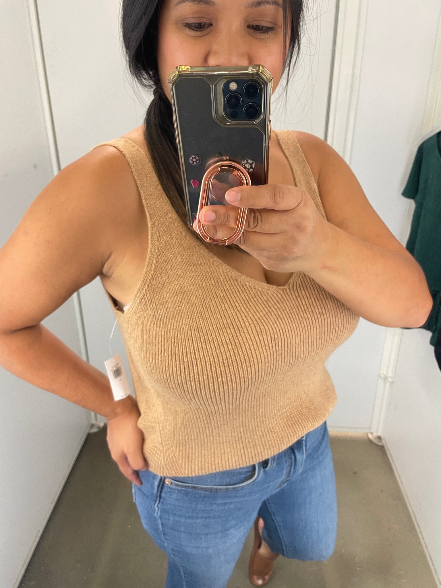 Knitted tank, old navy, fall outfit, high rise straight jeans, mom jeans

#LTKcurves #LTKsalealert #LTKunder50