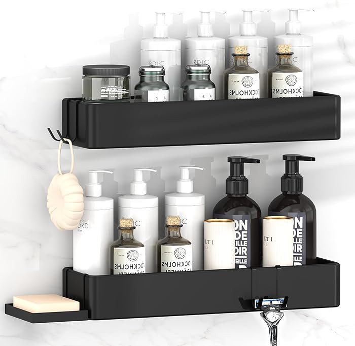 40cm Large Shower Caddy Bathroom Organizers Shower Shelves, No Drill Bathroom Shelf, Adhesive Rus... | Amazon (CA)
