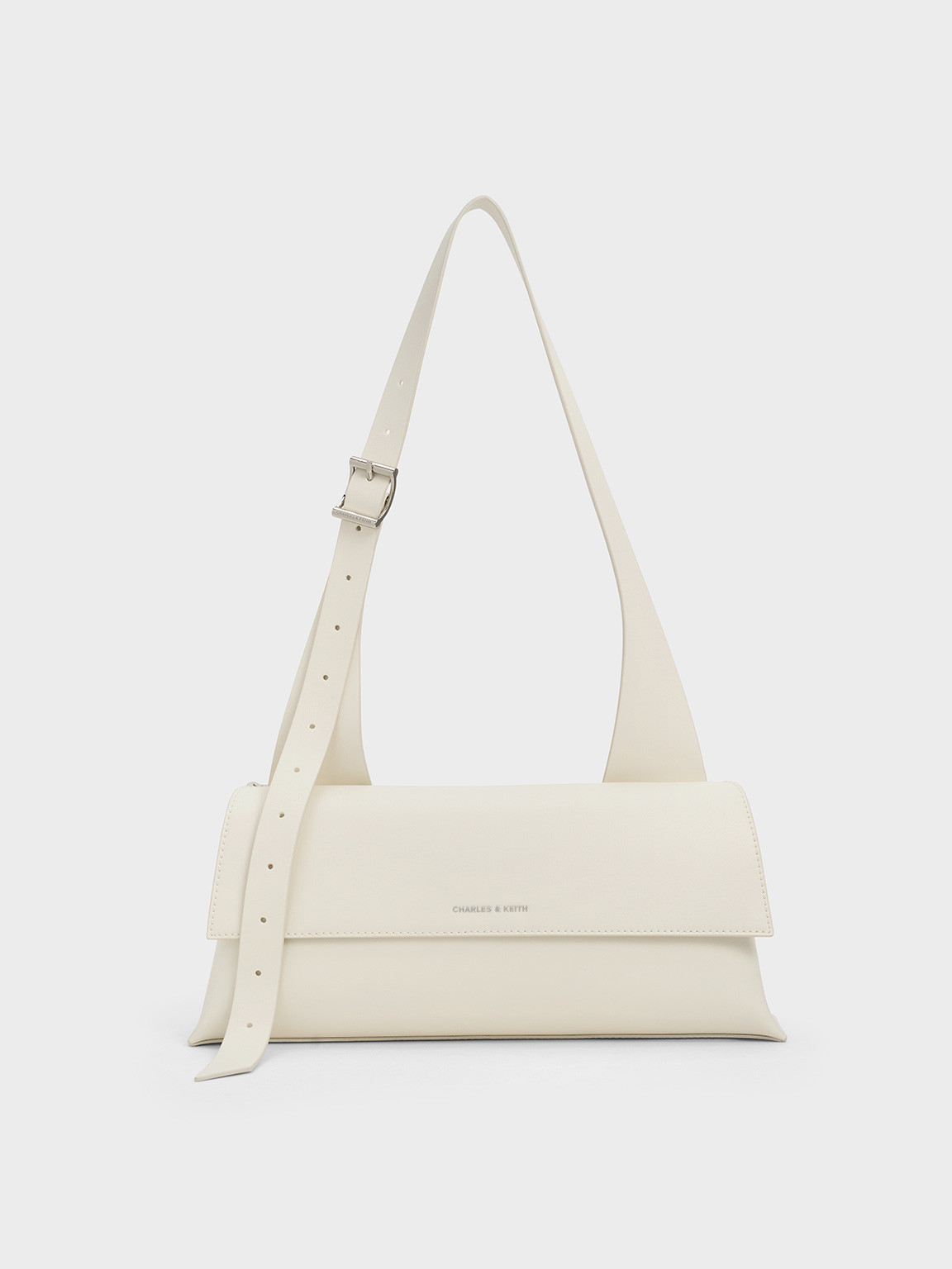 Marceline Trapeze Shoulder Bag
 - Cream | Charles & Keith UK
