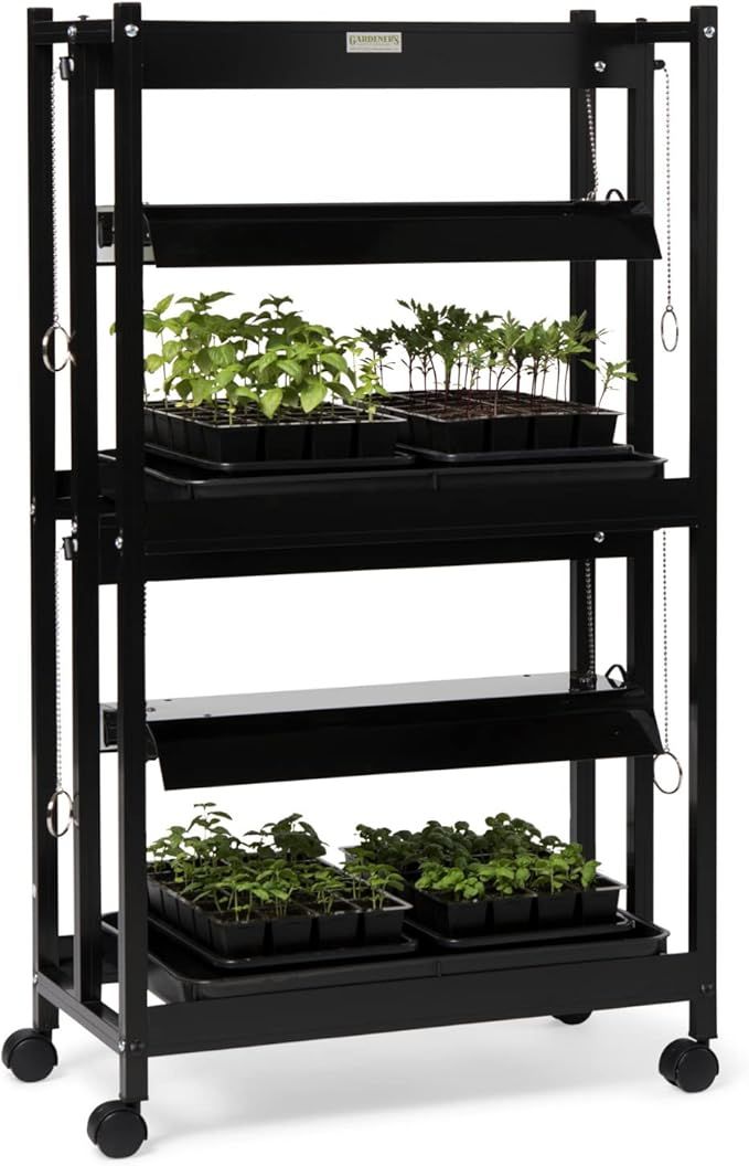 Gardeners Supply Company SunLite 2-Tier Plant Stand Indoor Grow Light Shelf Set | Sturdy Greenhou... | Amazon (US)
