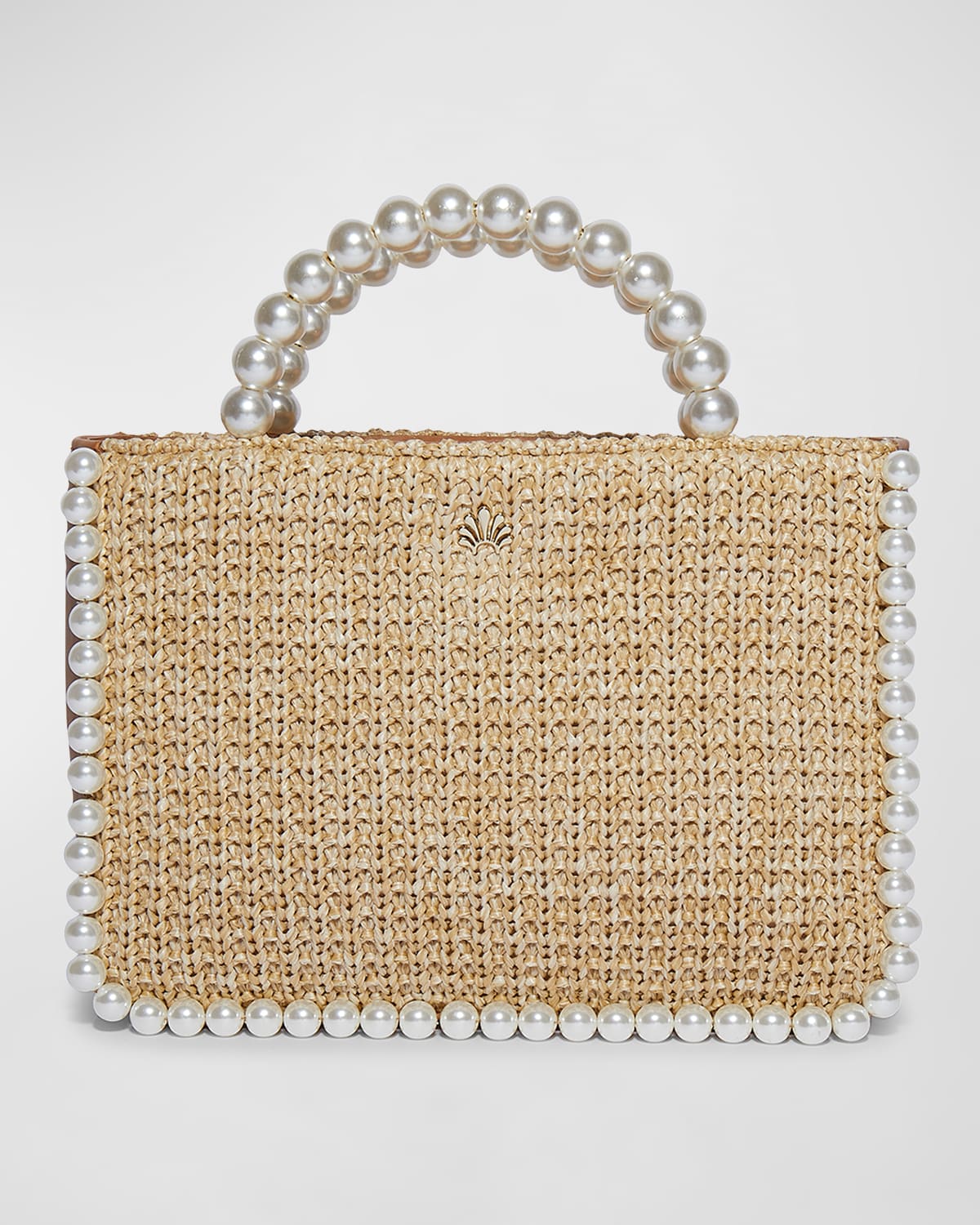 Maya Mini Pearly Straw Tote Bag | Neiman Marcus