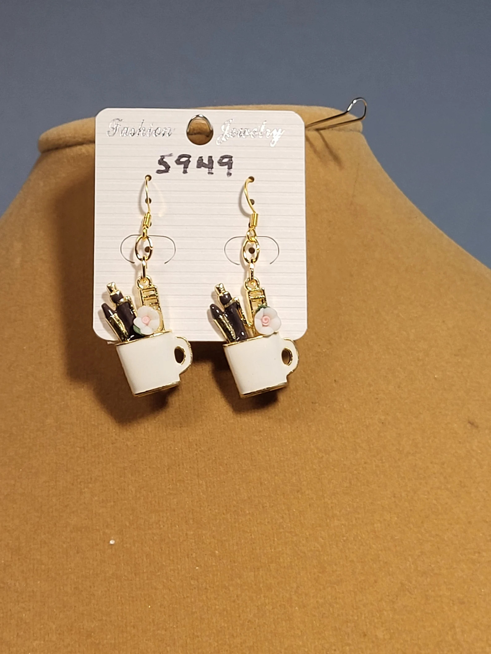 Teacher's Cup White Earrings 5949 - Etsy | Etsy (US)