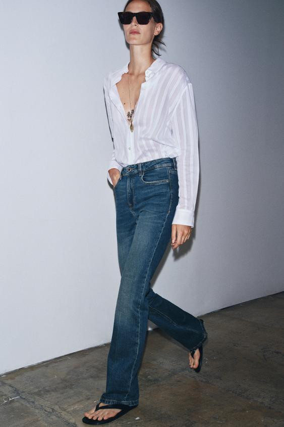 ZW COLLECTION BOOTCUT HIGH-WAIST JEANS | Zara UK