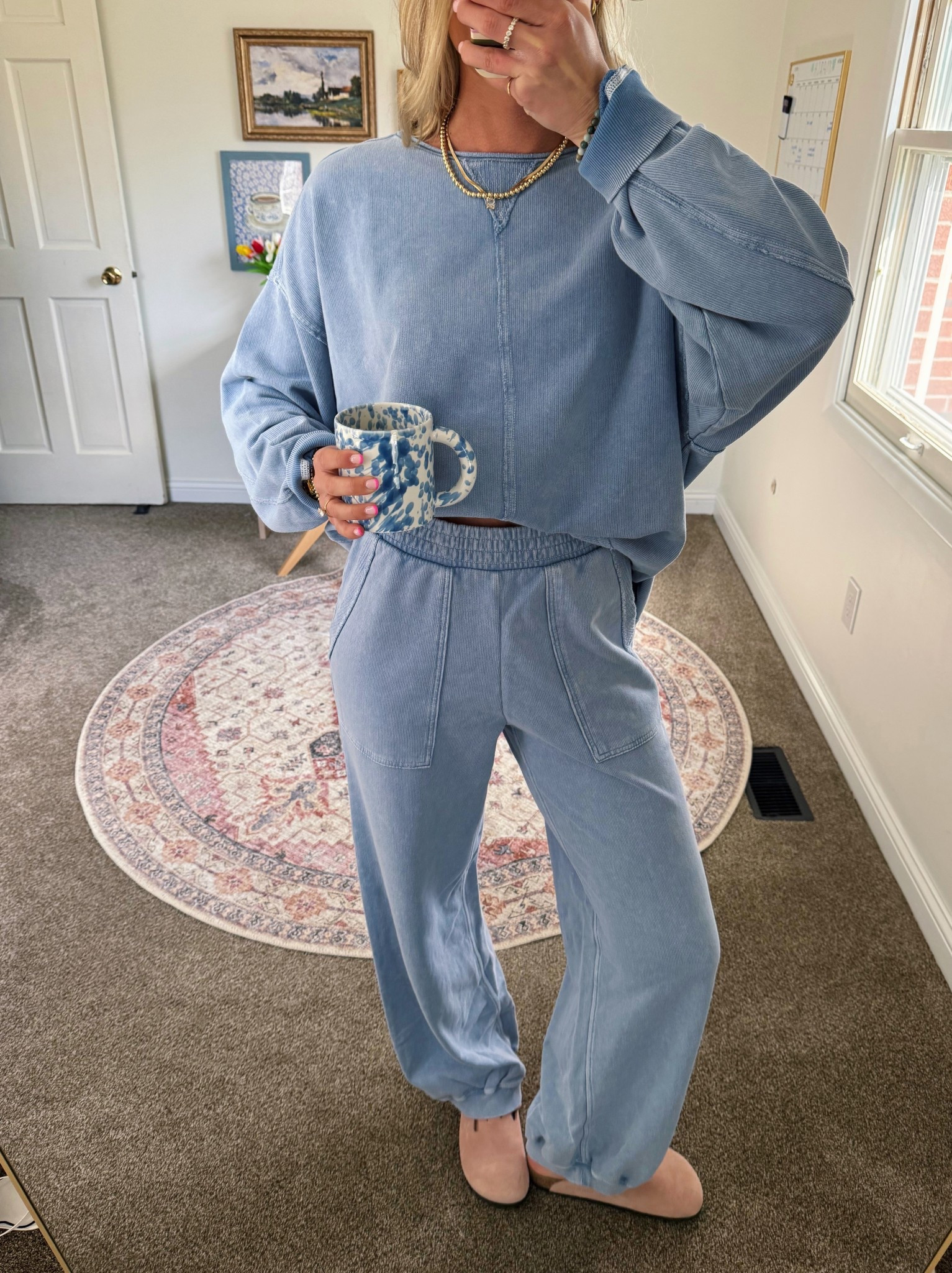 Medium in the top & small long in the pants 🫐