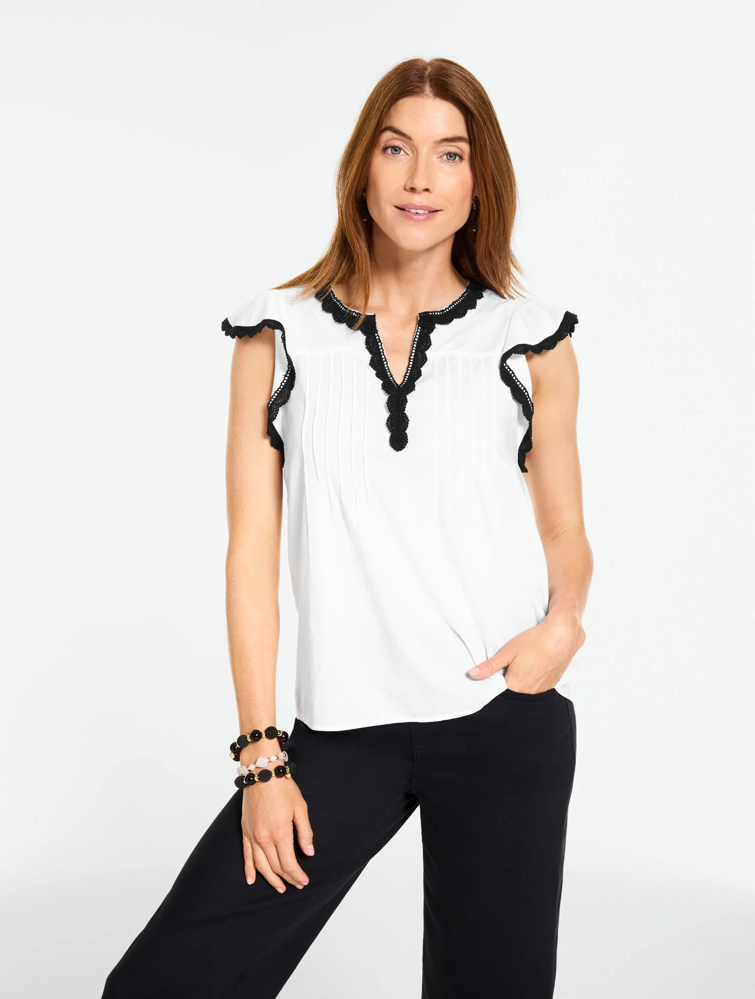 Contrast Trim Voile Shell | Talbots