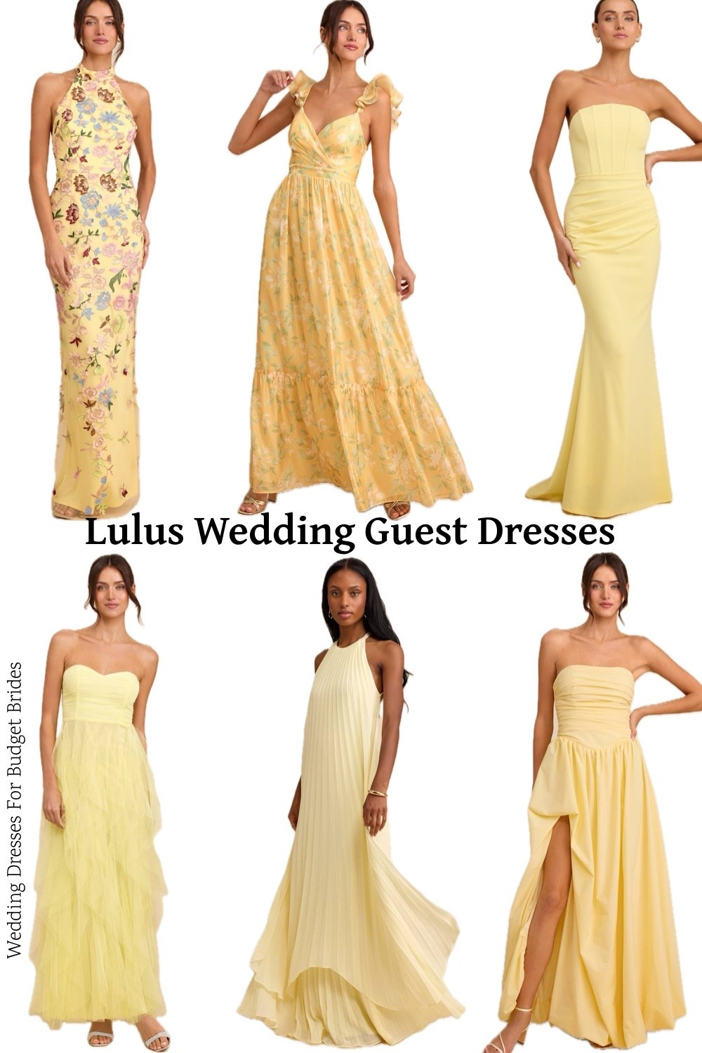 Yellow maxi wedding guest dresses at Lulus for a spring summer wedding. All under $140.

#LTKSeasonal #LTKWedding