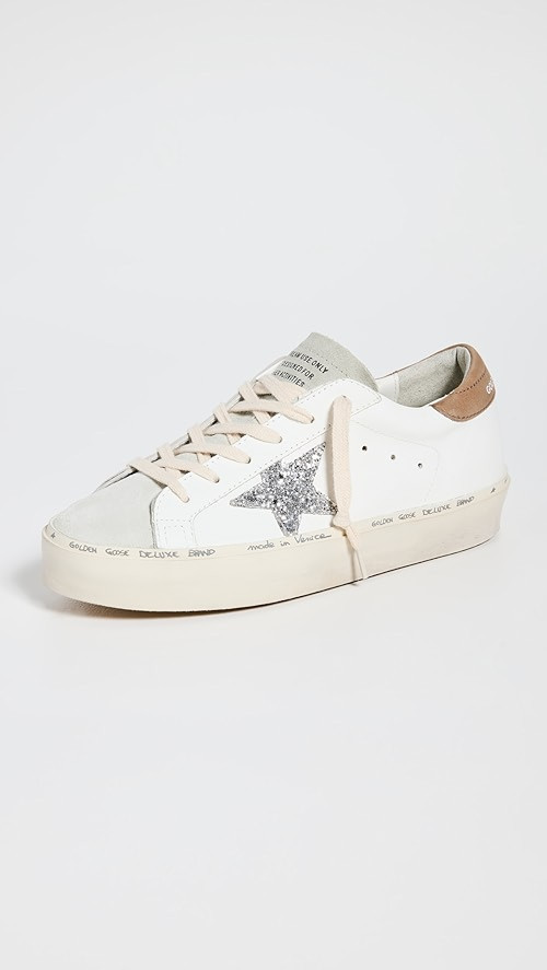 Golden Goose Hi Star Leather Upper Suede Toe Glitter Sneakers | SHOPBOP | Shopbop