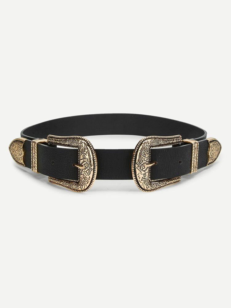 Double Western Buckle Belt | SHEIN
