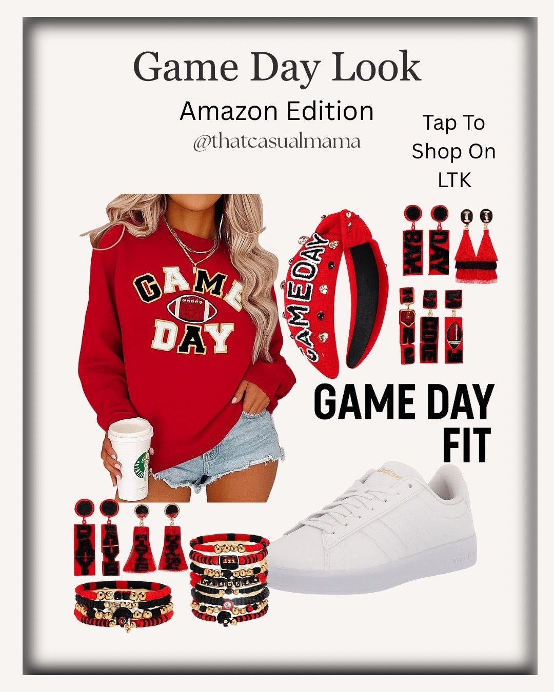 Game day ready in style 🏈✨ Cozy sweatshirt, chic accessories + classic sneakers = the ultimate gameday fit! #GameDayStyle #OOTD #AmazonFinds #FallFashion #StadiumStyle #LTKSeasonal #AthleisureVibes #WeekendFit #CasualChic #LTKAmazon #TailgateReady #TrendyAndComfy #EverydayStyle

#LTKFindsUnder50 #LTKStyleTip #LTKSeasonal