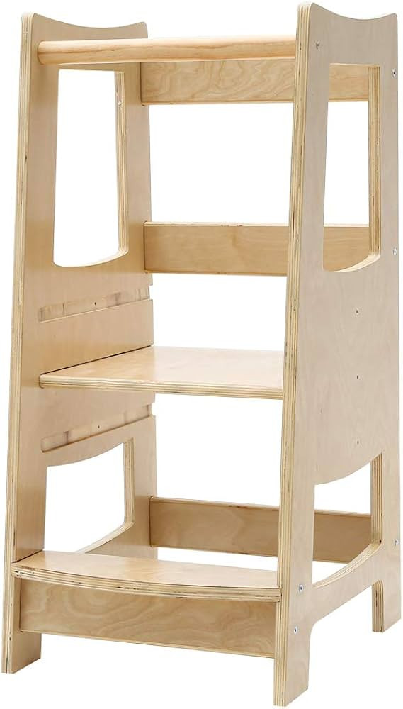 EGREE Toddler Kitchen Step Stool with Safety Rail Kids Wooden Standing Tower for Kitchen Counter ... | Amazon (US)