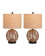 Set Of 2 Wicker Table Lamps | TJ Maxx