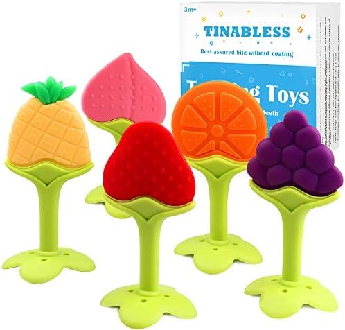 Teething Toys (5 Pack) - Tinabless Infant Teething Keys Set, BPA-Free, Natural Organic Freezer Safe  | Amazon (US)