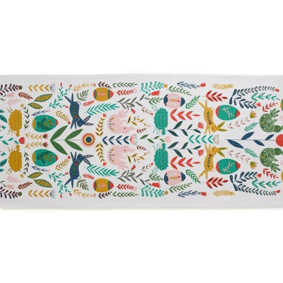 108" x 14" Cotton Easter Garden Kitchen Table Runner - Design Imports | Target