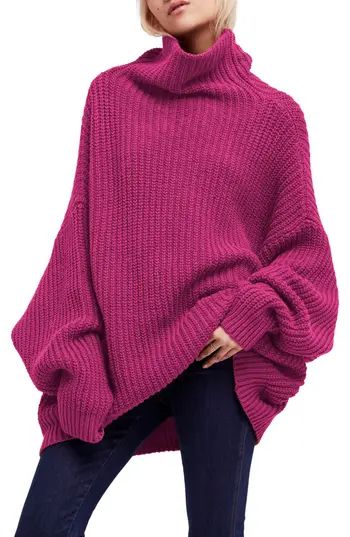 Women's Free People Swim Too Deep Turtleneck Sweater, Size Medium - Pink | Nordstrom