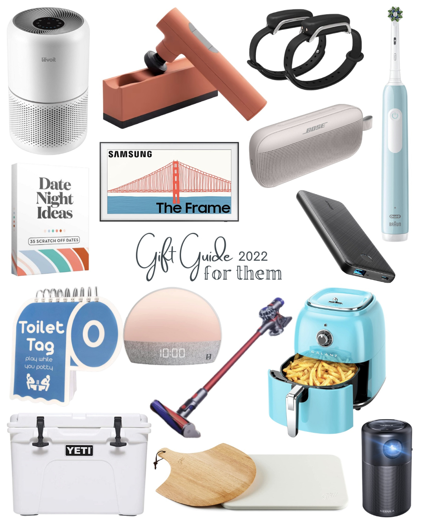 Gift Guides, For Them, date night games, Dyson, massager, Oral B toothbrush, Bluetooth Speaker, Frame TV. #giftguides 

#LTKGiftGuide #LTKHoliday #LTKSeasonal