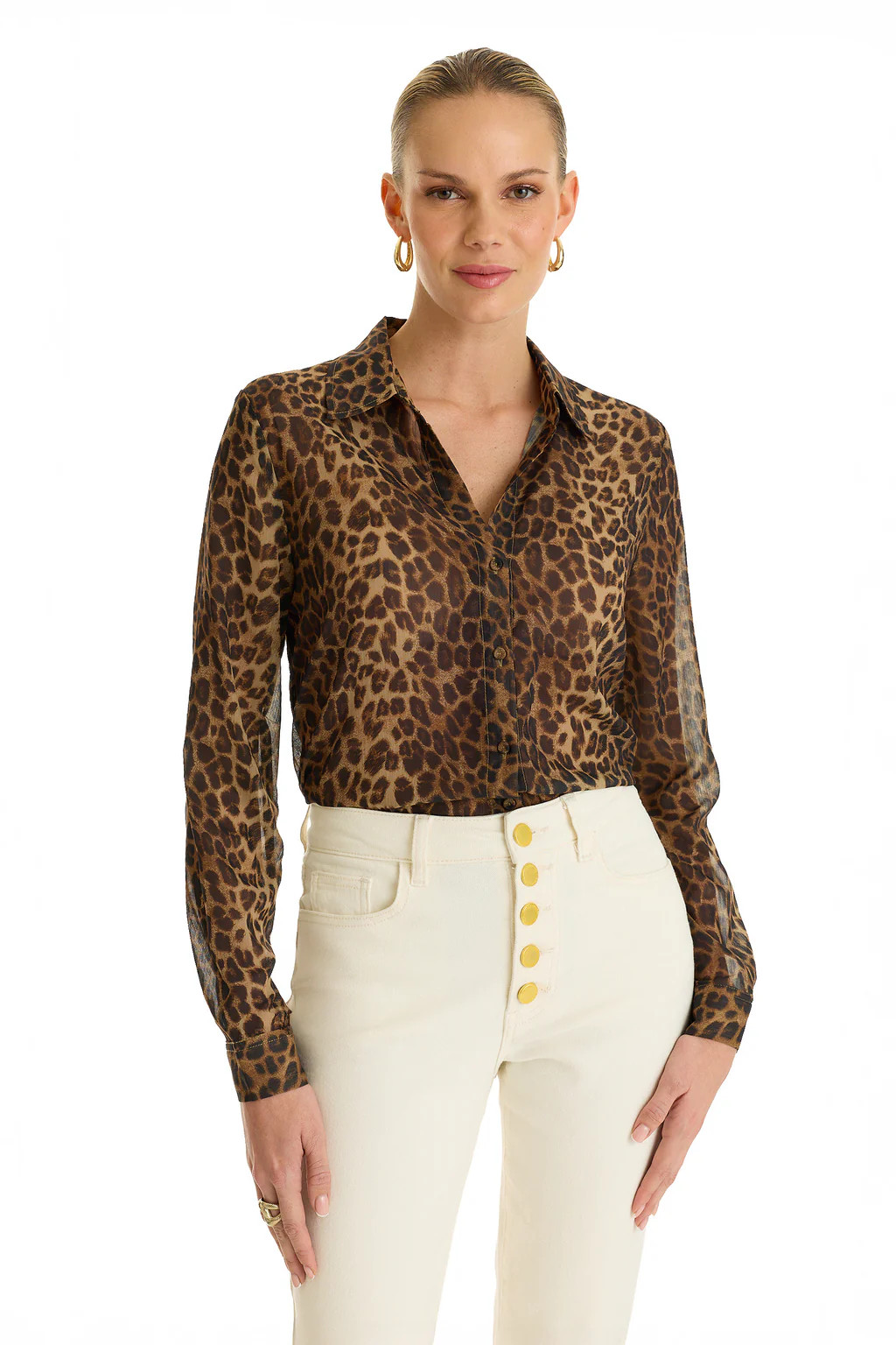 Ana Chiffon Blouse - Leopard | The Noli Shop