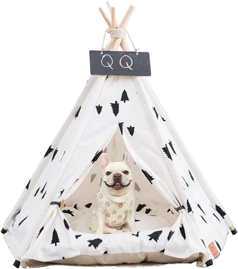 Pet Teepee Dog Cat Teepee Bed Portable &Washable Dog Houses Indoor Outdoor Puppy Beds for Small D... | Amazon (US)