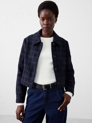 Textured Cropped Jacket | Banana Republic Factory