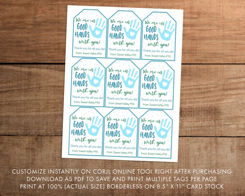 Appreciation Gift Tag: Hand Sanitizer, Lotion, Soap (digital Download) - Etsy | Etsy (US)