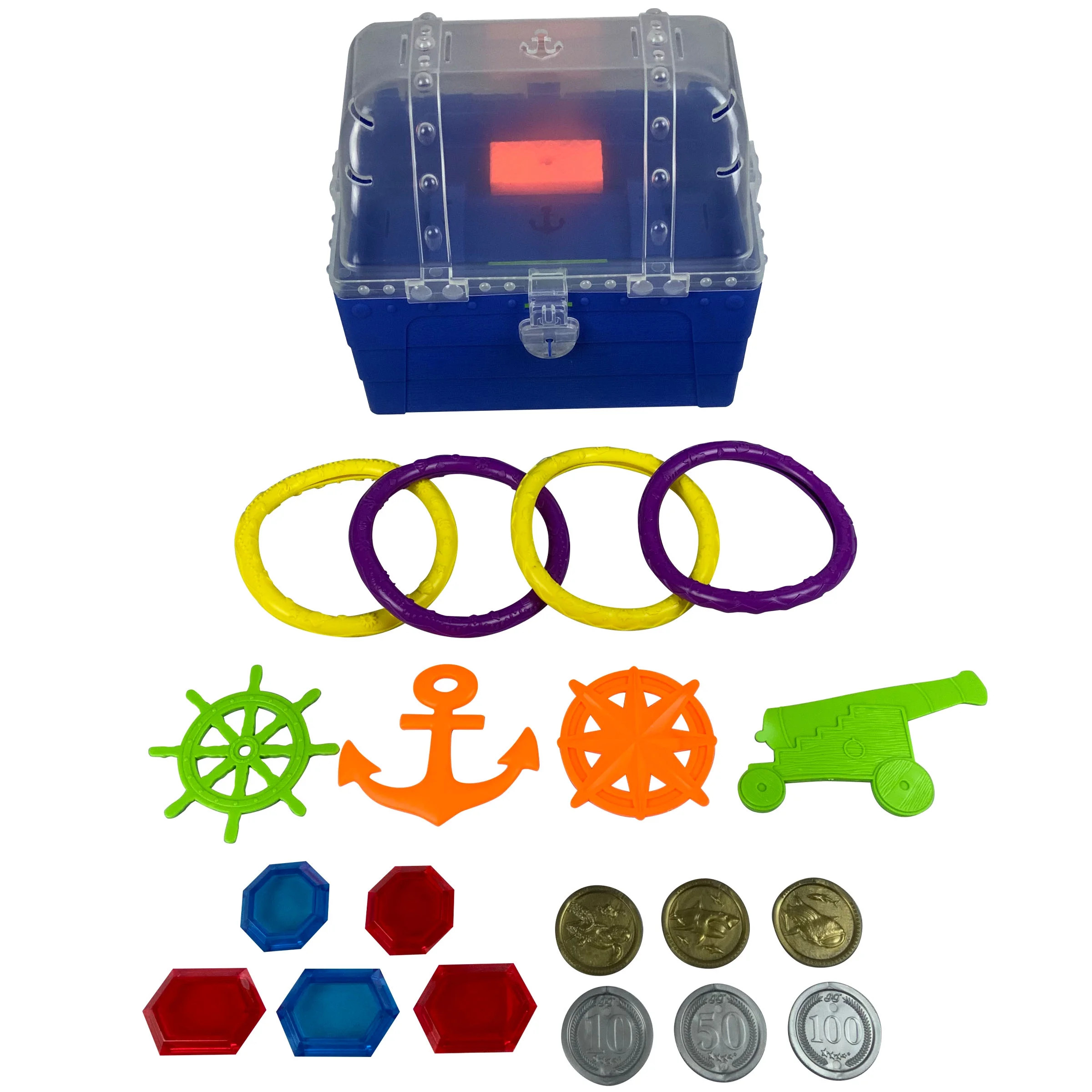 Play Day Treasure Chest Pool Diving Game, 20 Piece Pool Toy Diving Set - Walmart.com | Walmart (US)