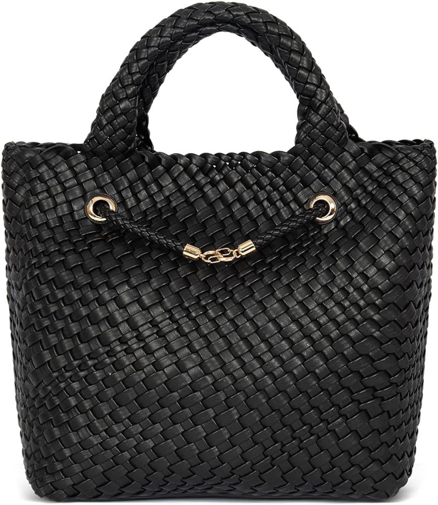 Woven Bags for Women, Vegan Leather Tote Bag Large Woven Purse Travel Handbag Woven Crossbody Bag... | Amazon (US)