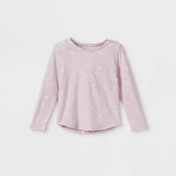 Grayson Mini Toddler Girls' Dot Long Sleeve T-Shirt - Purple | Target