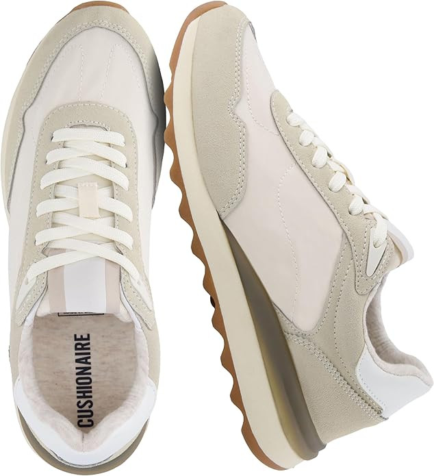 CUSHIONAIRE Kicks Fashion Sneakers for Women, Lightweight Non-Slip Lace Up Shoes with Memory Foam | Amazon (US)