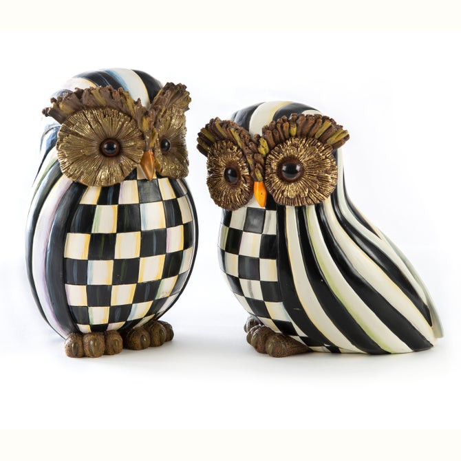 Courtly Check & Courtly Stripe Owl Set | MacKenzie-Childs