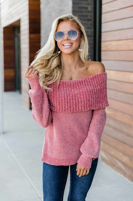 Trust In True Love Mauve Off The Shoulder Sweater | The Pink Lily Boutique
