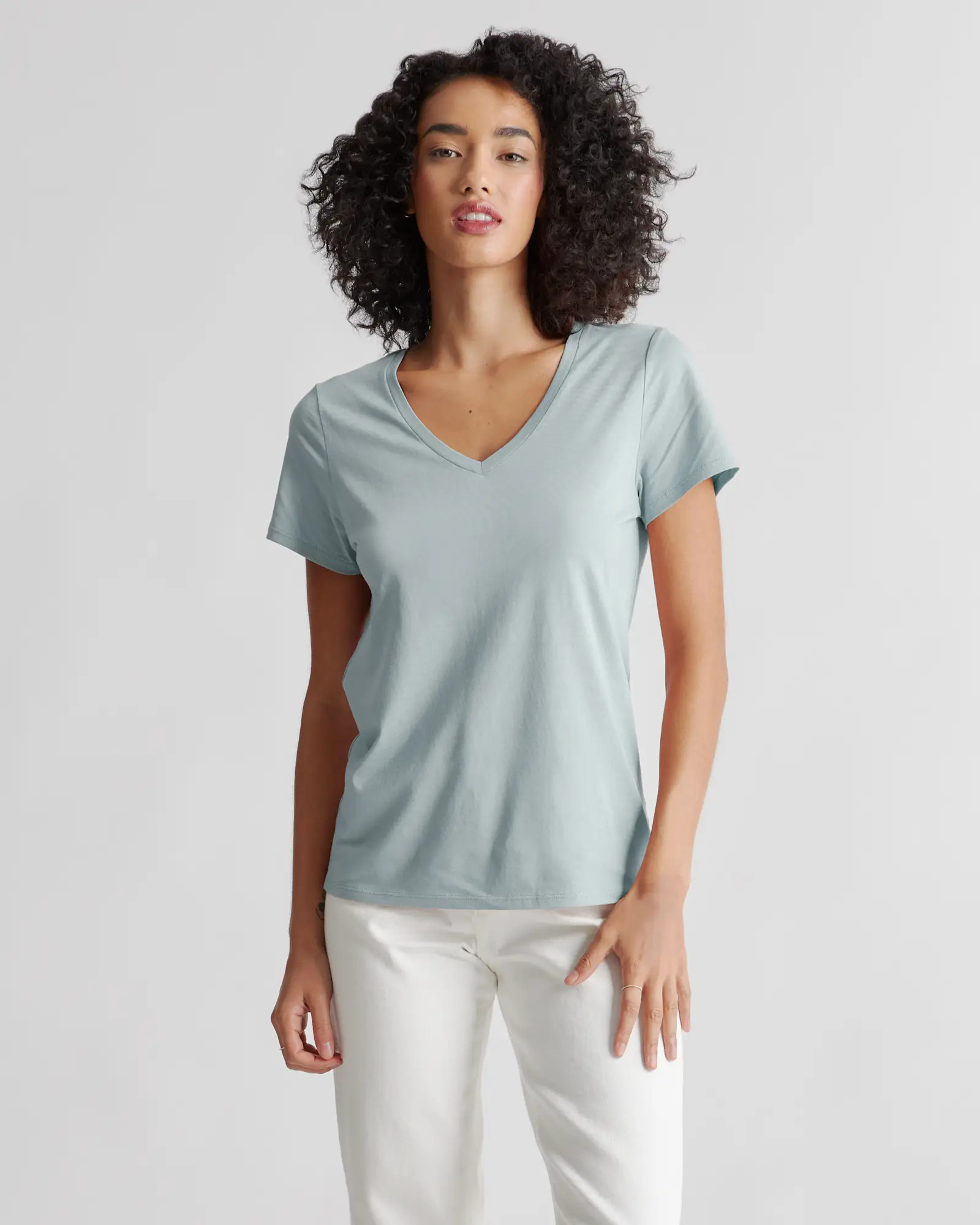 Cotton Modal V Neck Tee | Quince