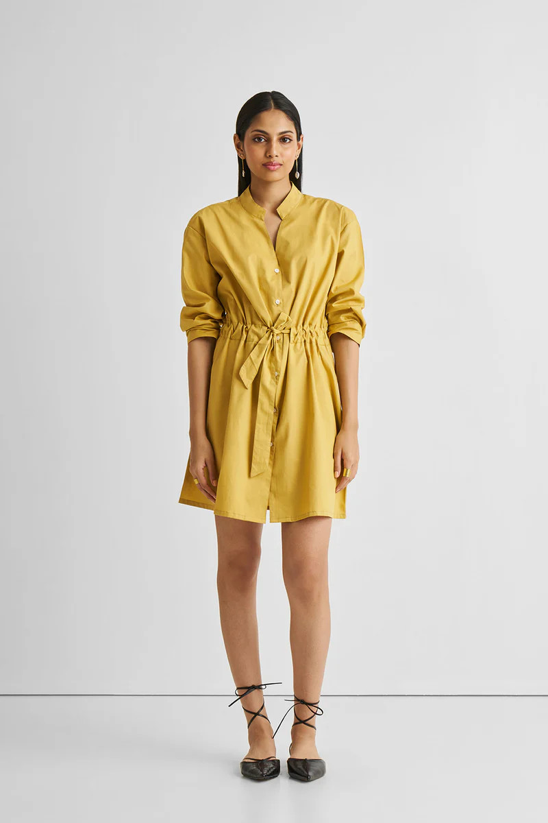 Short Tie Waist Dress in Tuscan Sun | Reistor
