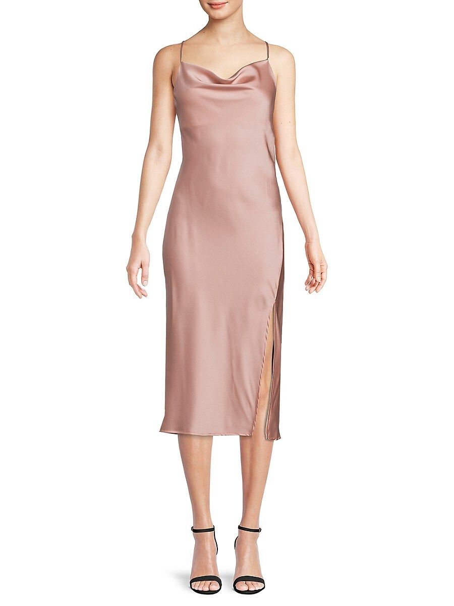 Renee C. Women's Satin Midi Slip Dress - Rose - Size S | Saks Fifth Avenue OFF 5TH (Pmt risk)