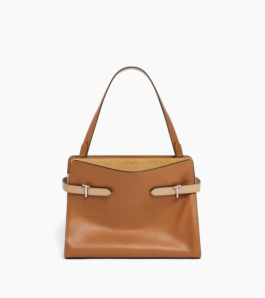 Sac porté épaule grand modèle Emie en cuir lisse et nubuck | Le Tanneur