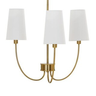 Lottie 3 Arm Chandelier Light in Antique Brass with Black Shades | Ballard Designs, Inc.
