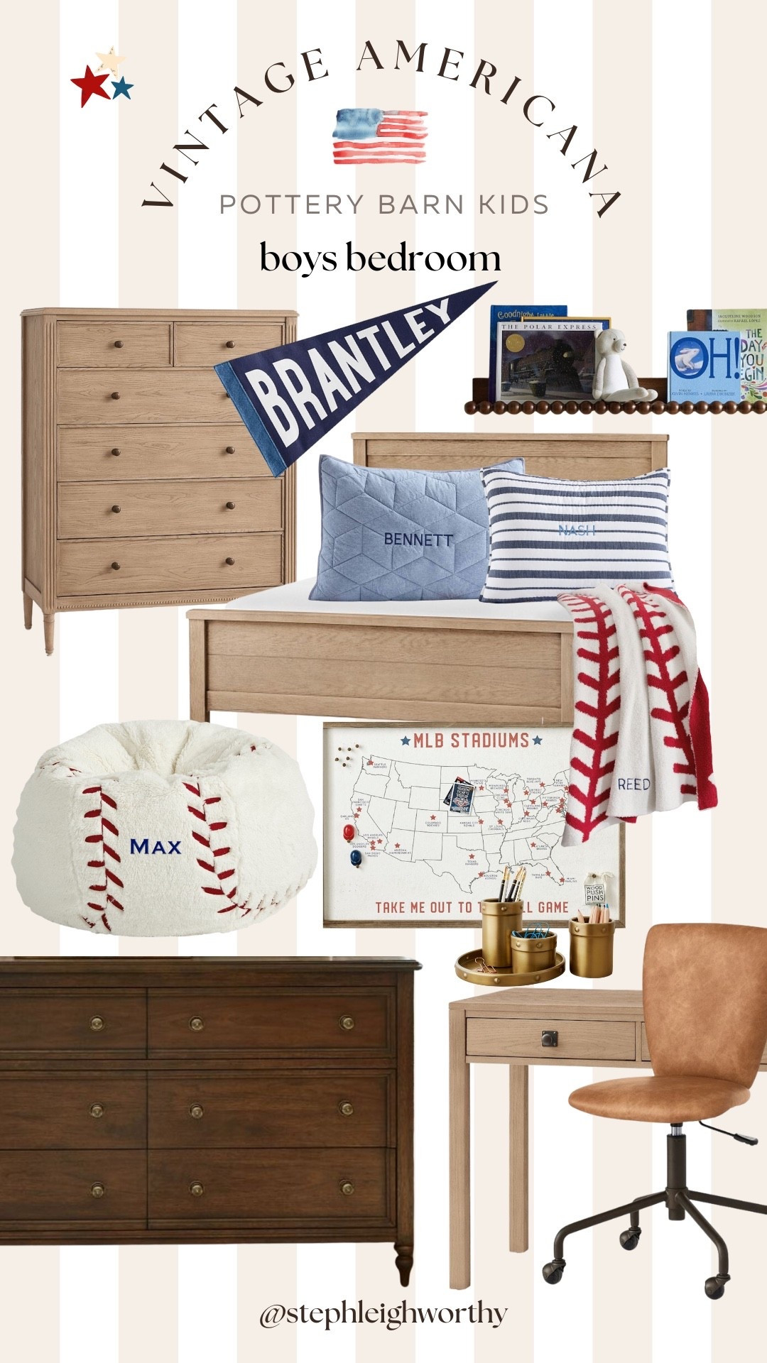 Boys vintage Americana bedroom makeover from Pottery Barn Kids!! 

#LTKHome #LTKKids