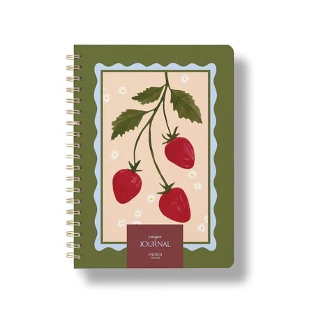 Papier To Go Guided Recipe Journal, Spiral B5, Strawberry Border, Green | Walmart (US)