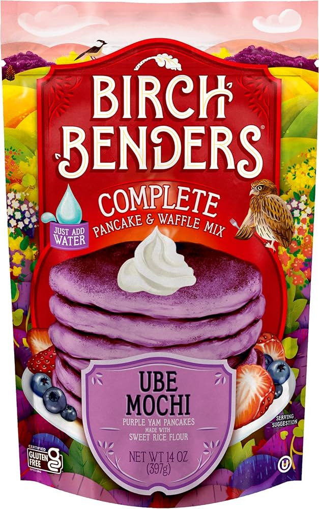 Birch Benders Ube Mochi Pancake & Waffle Mix, 14 oz Bag | Amazon (US)