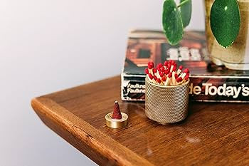 Match Holder with Striker - with Bonus Incense Holder - 100% Solid Brass Match Striker and Holder... | Amazon (US)