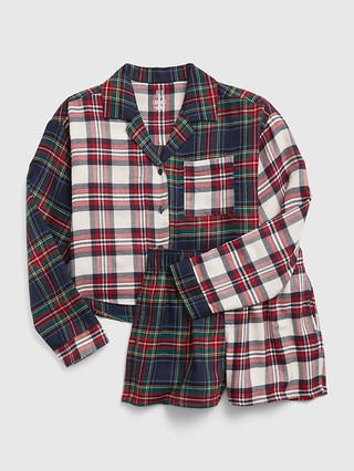 Teen 100% Recycled Mocktail Plaid PJ Shorts Set | Gap (US)