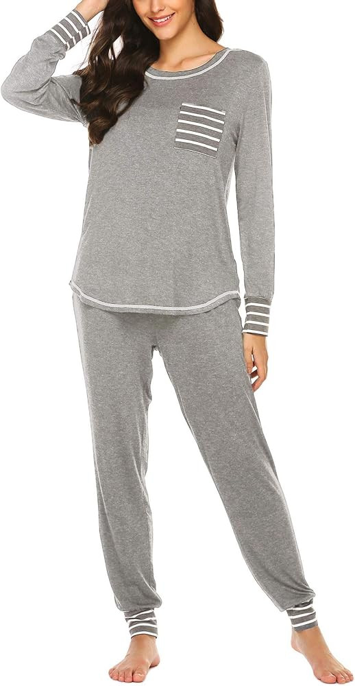 Ekouaer Pajamas Women’s Long Sleeve Sleepwear with Long Pants Soft Loungewear Pj Set S-XXL | Amazon (US)