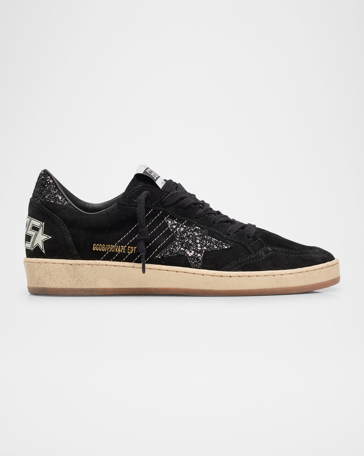 Ball Star Suede Glitter Low-Top Sneakers | Neiman Marcus