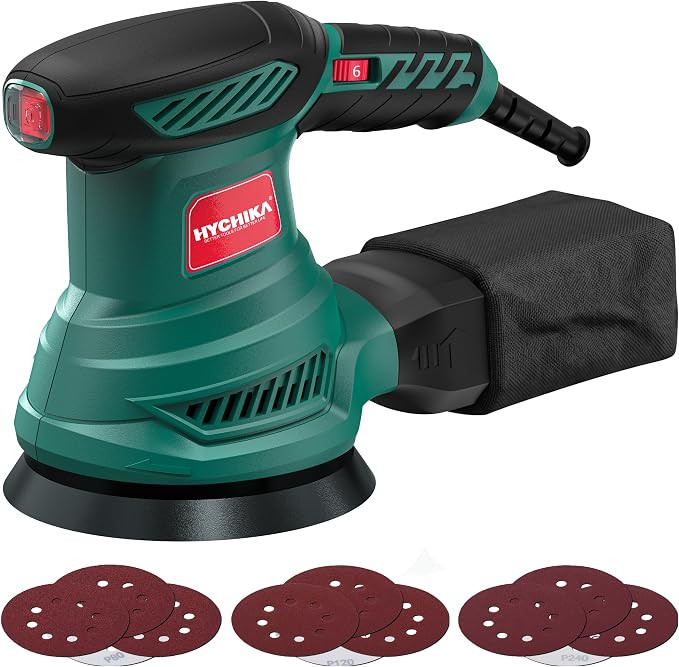 HYCHIKA 5-Inch Random Orbital Sander, 13000RPM Electric Palm Sander with 6 Variable Speeds, Power... | Amazon (US)