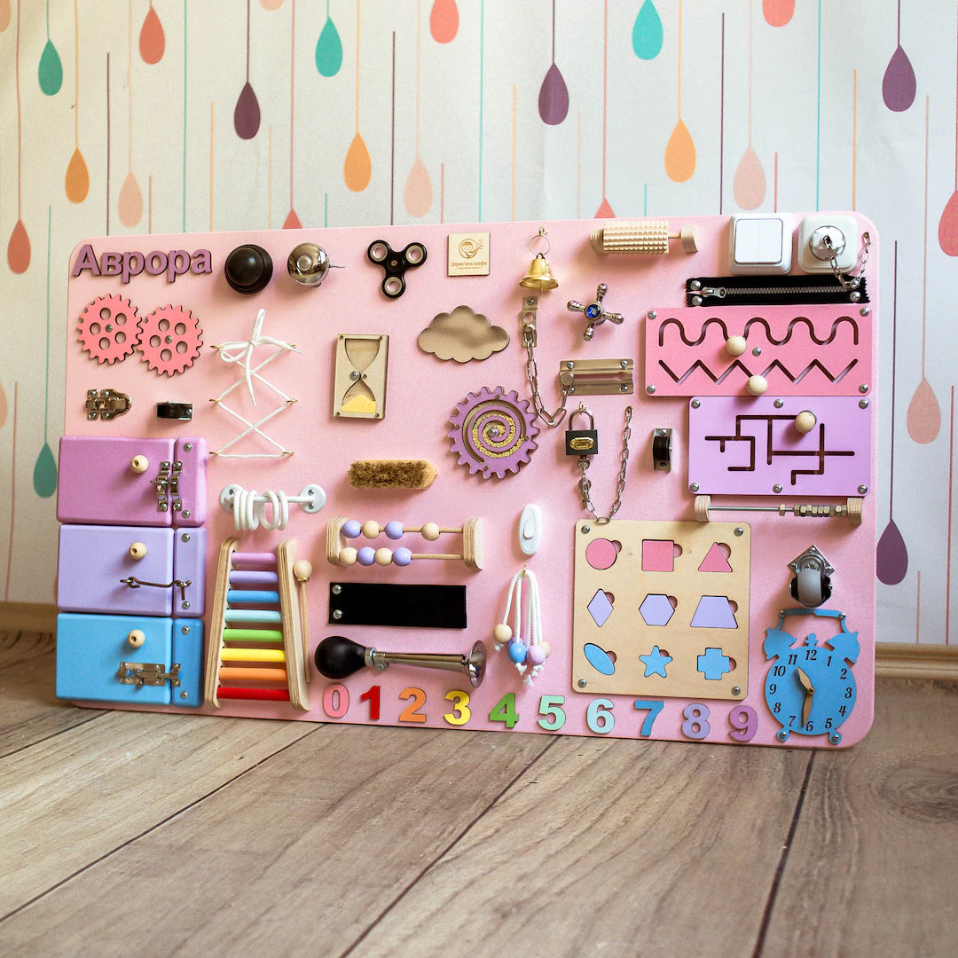 Toddler busy board, Therapy Toy, Big Busy Board, First Easter, First birthday, Kid busy board, Se... | Etsy (US)