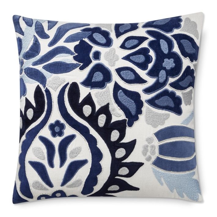 Izlara Floral Applique Pillow Cover | Williams-Sonoma