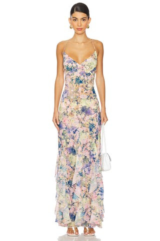 For Love & Lemons Elea Maxi Dress in Pink from Revolve.com | Revolve Clothing (Global)