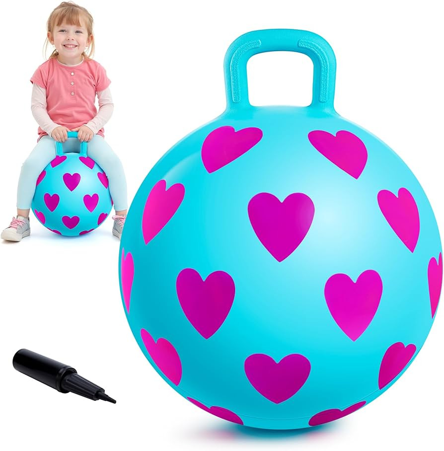 EVERICH TOY Hopper Ball,15In Sit On Bouncy Balls with Handle, Purple Heart Girls Toys for Indoor ... | Amazon (US)